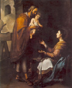 イエス Painting - 聖家族 1660年 スペインバロック様式 バルトロメ・エステバン・ムリーリョ